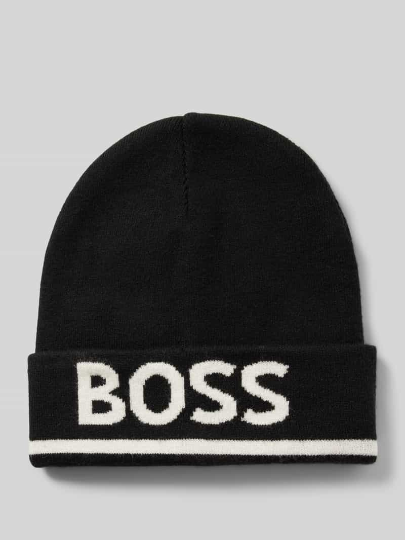 Boss Muts van viscosemix met labelstitching