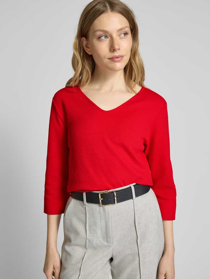 s.Oliver RED LABEL Regular fit sweatshirt met V-hals en 3 4-mouwen
