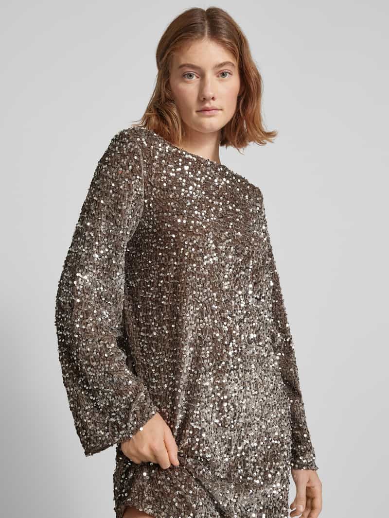 Pieces Regular fit jurk met pailletten en strik model 'KAM'