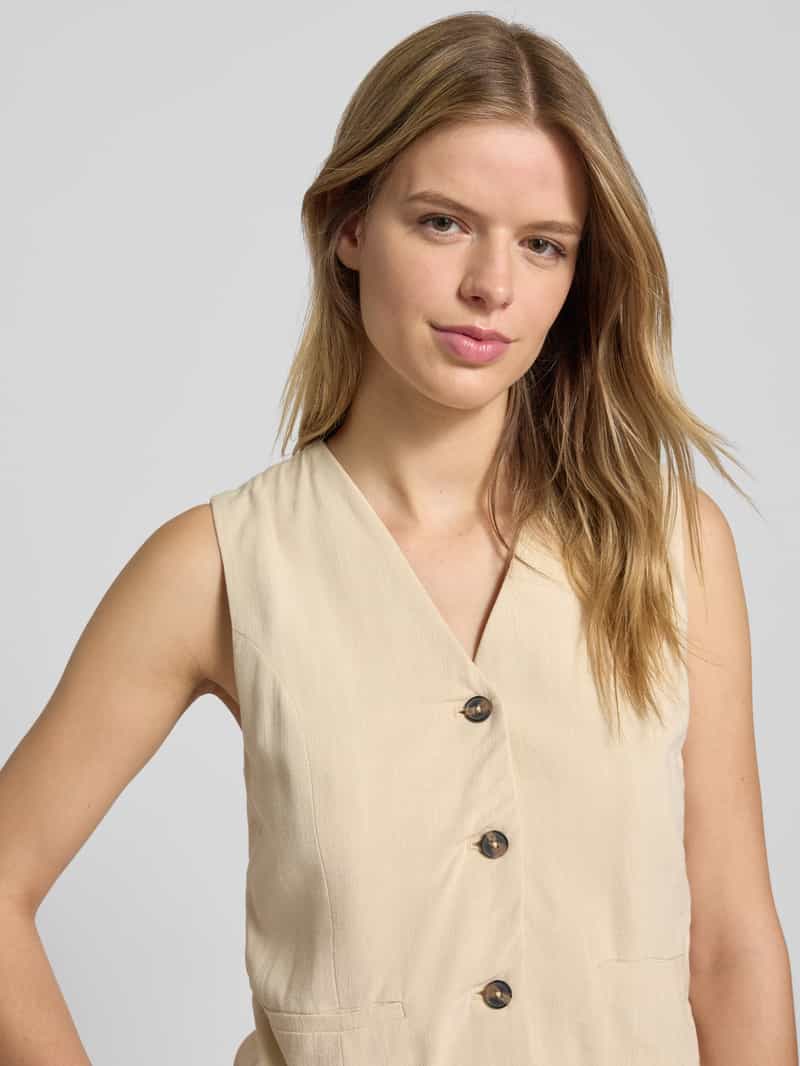 Pepe Jeans Regular fit linnen gilet van een mix van viscose en lyocell model 'STELLA'