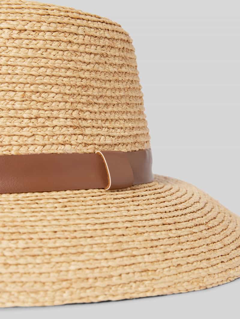 Loevenich Strohoed met stoffen band model 'Raffia'