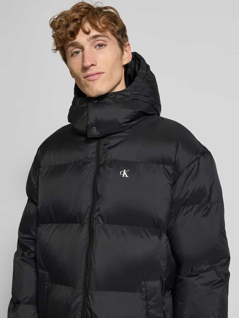 Calvin Klein Jeans Regular fit lange gewatteerde jas met logoprint