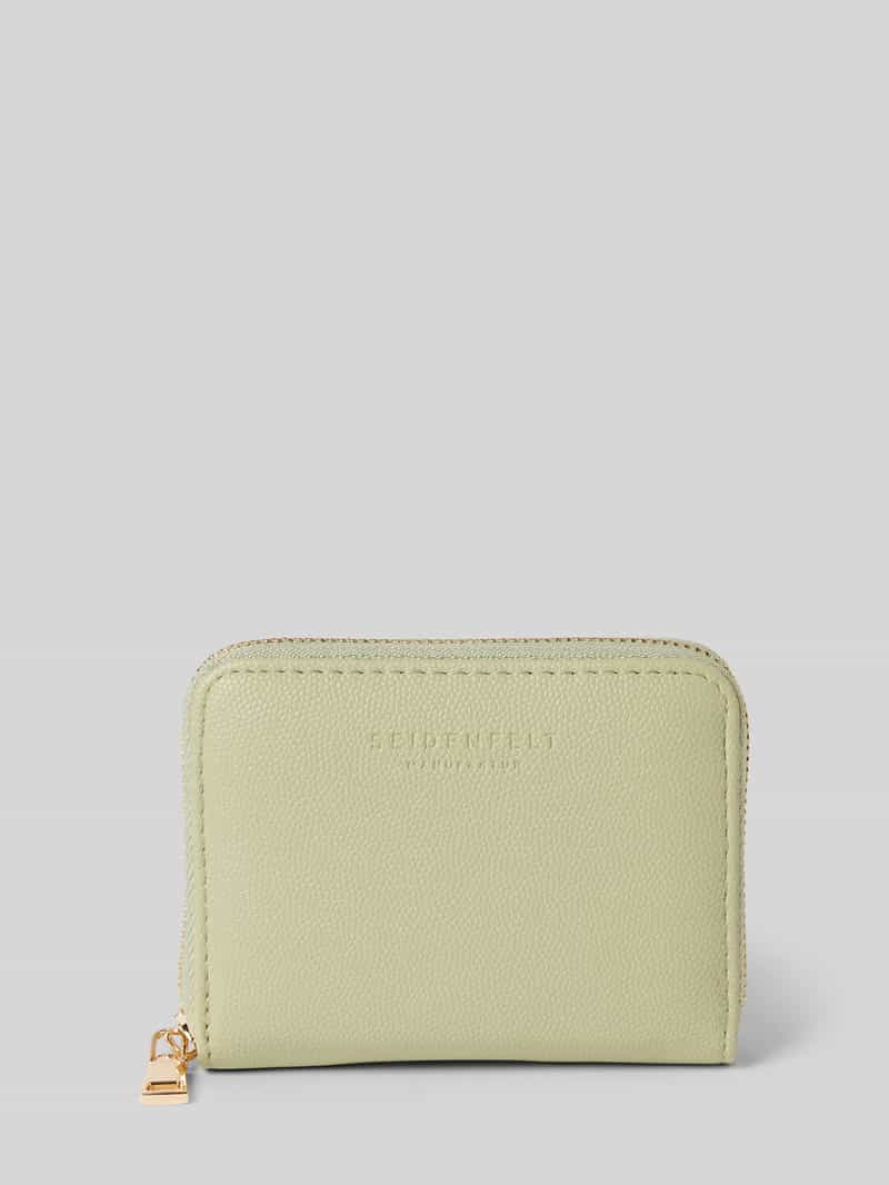 Seidenfelt Portemonnee met labeldetail model 'YLVA'