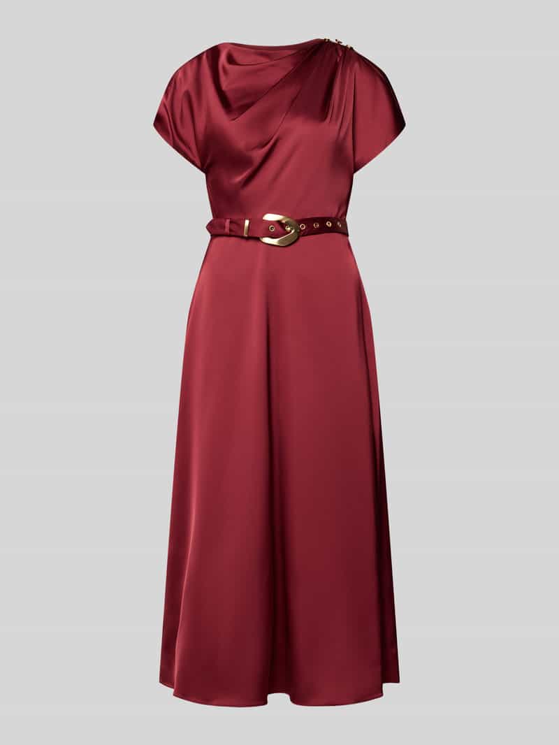 Forever New Cocktailjurk met draperingen en riem model 'Kylee' bordeaux, foto 2