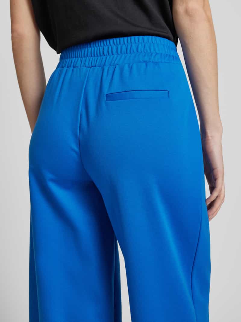 Ichi Wide leg stoffen broek met bandplooien model 'KATE'
