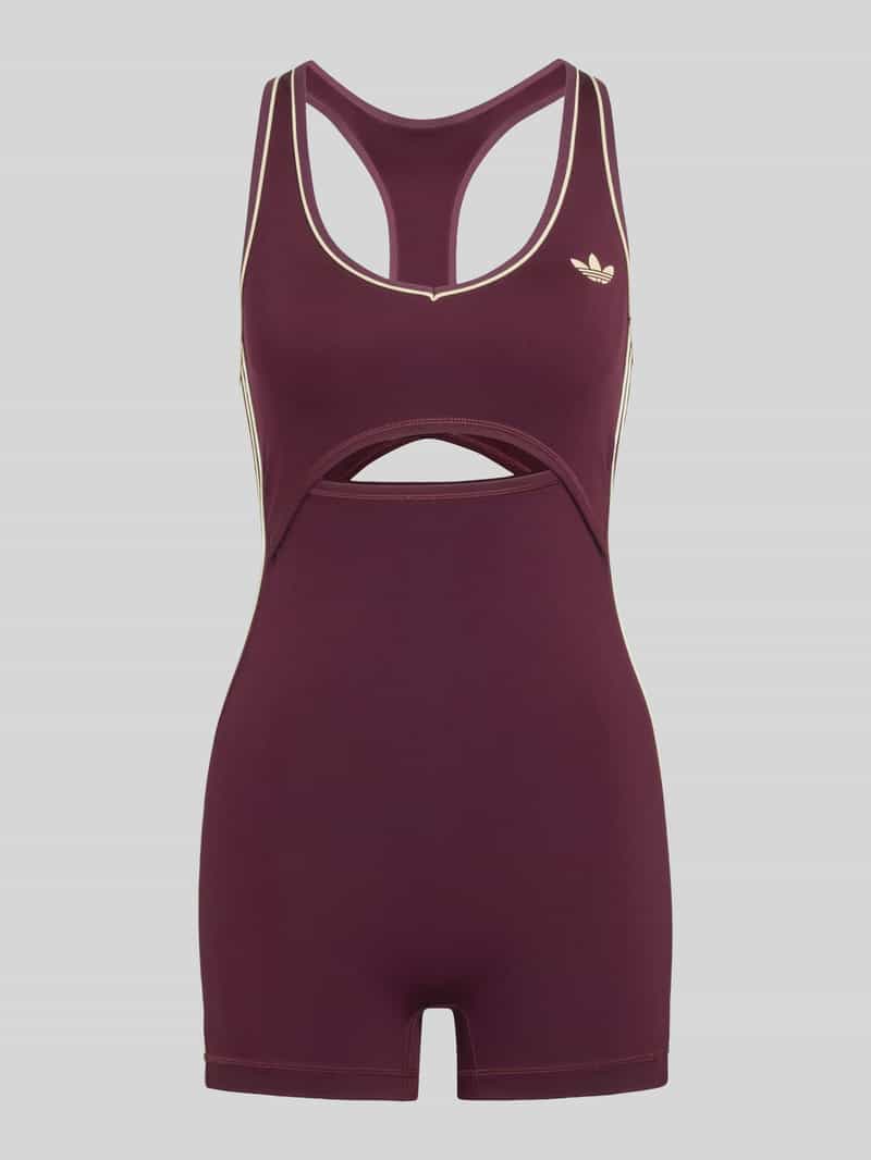 Slim fit sport-jumpsuit met contraststrepen
