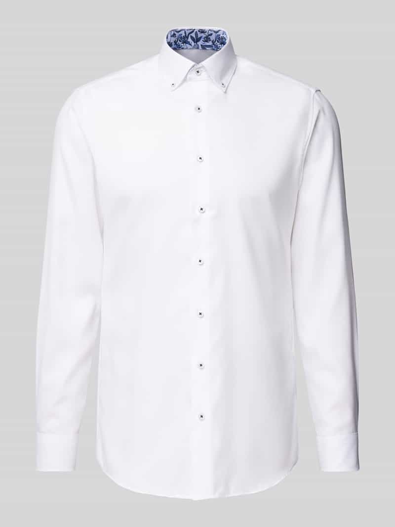 Eterna Slim fit zakelijk overhemd met button-downkraag