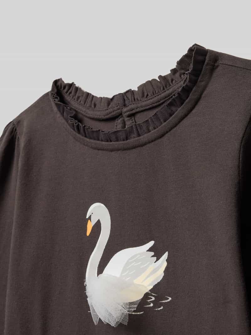 BLUE SEVEN Regular-fit shirt met lange mouwen met logoprint