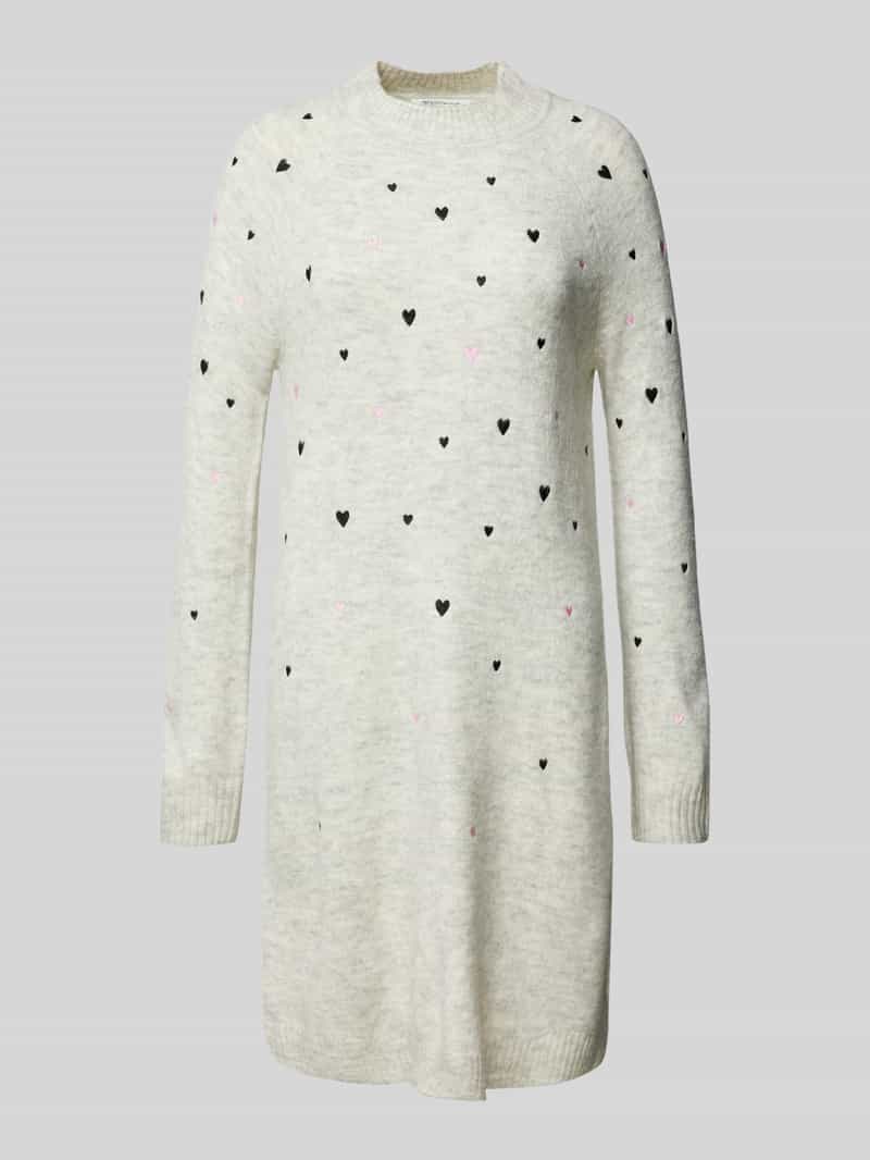 Tom Tailor Denim Regular fit gebreide jurk met geborduurde hartjes