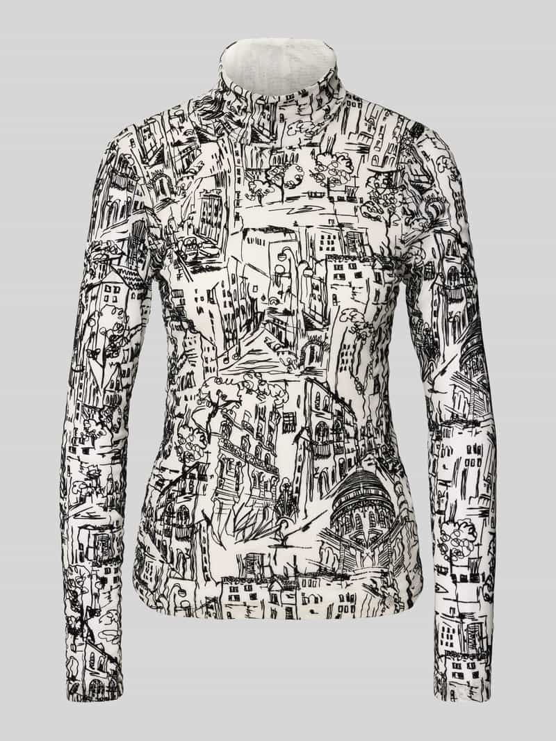 Marc Cain Shirt met lange mouwen en opstaande kraag
