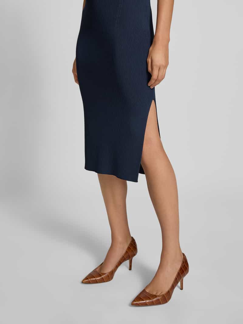 Lauren Ralph Lauren Midi-jurk met geribde opstaande kraag model 'JAKARI'