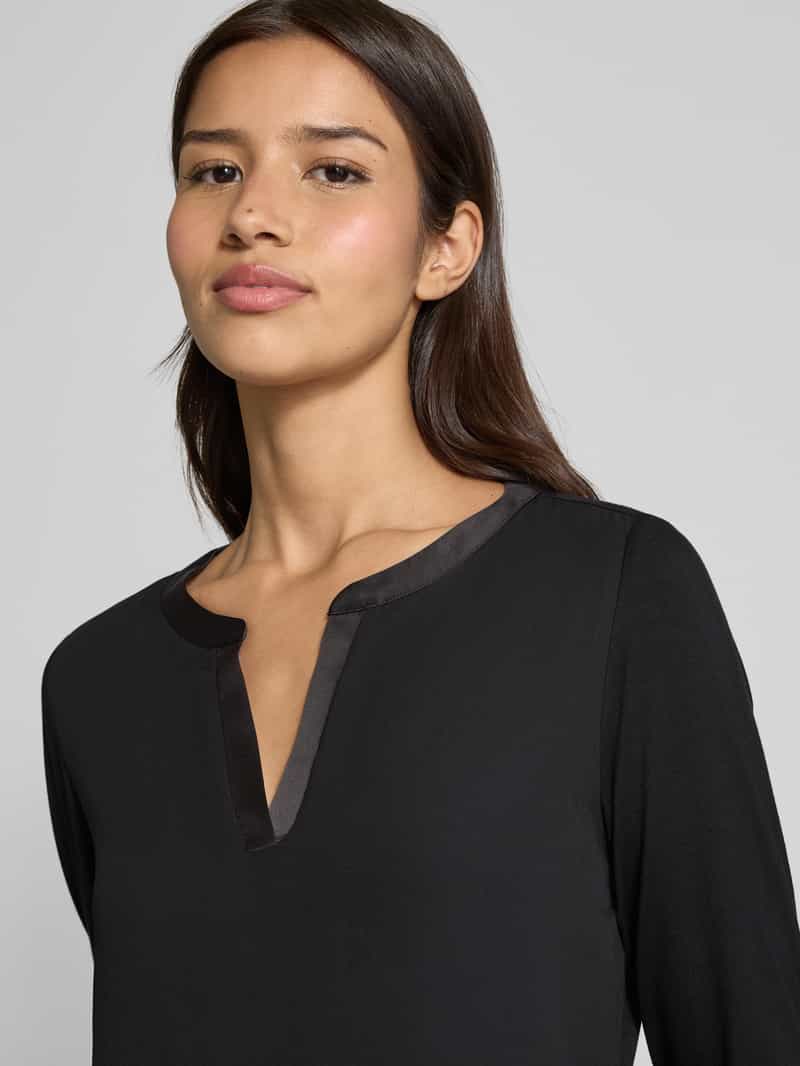 comma Blouseshirt met V-hals en 3 4-mouwen