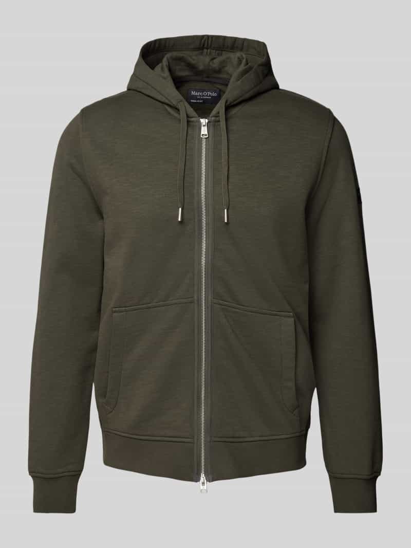 Marc O'Polo Regular fit sweatjack van puur katoen met tweewegsritssluiting