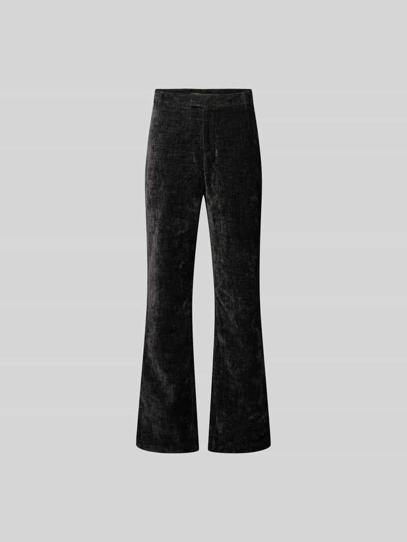 Flared stoffen broek met achterzak