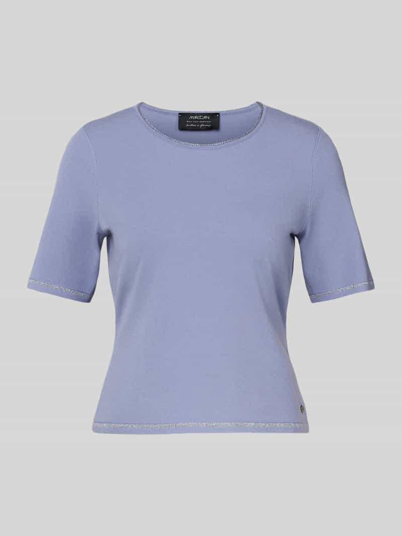 Marc Cain Gebreid shirt van viscosemix met ronde hals
