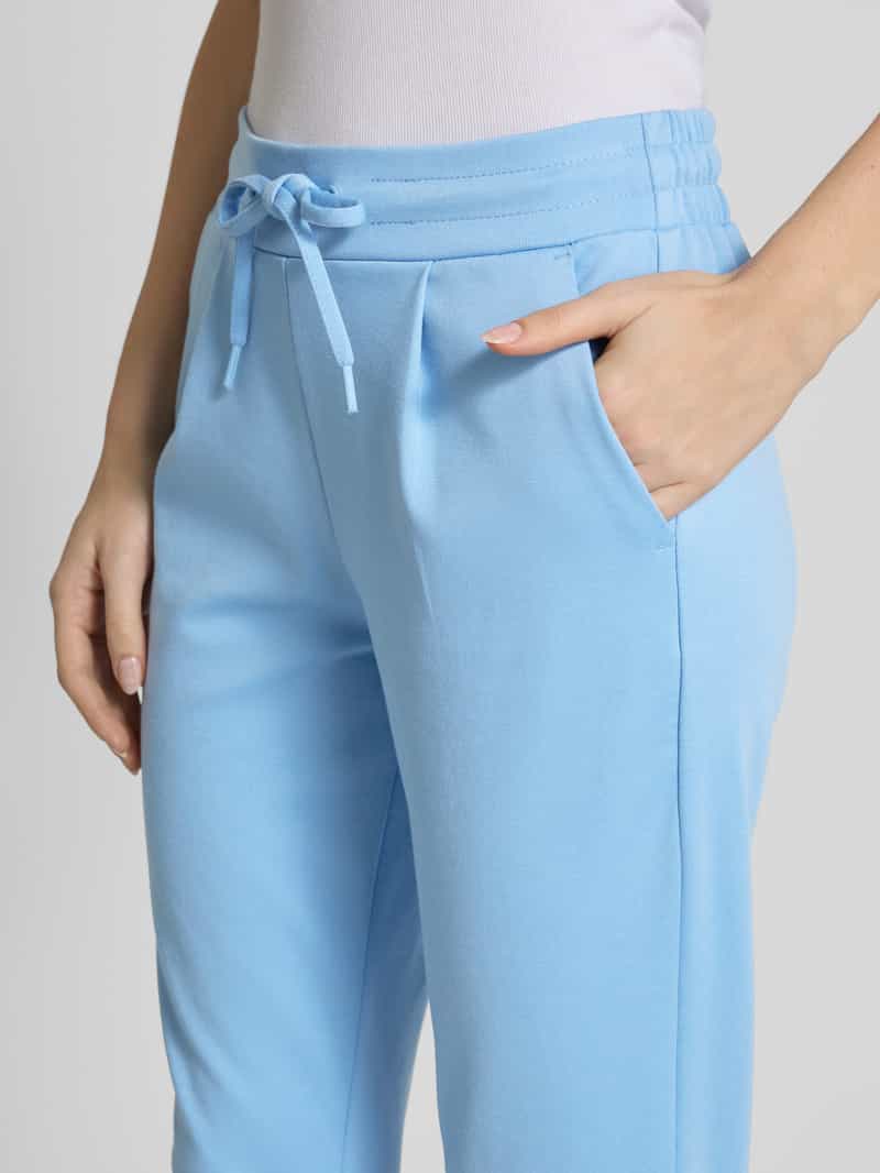 Ichi Slim fit bandplooibroek met verkort model 'KATE'