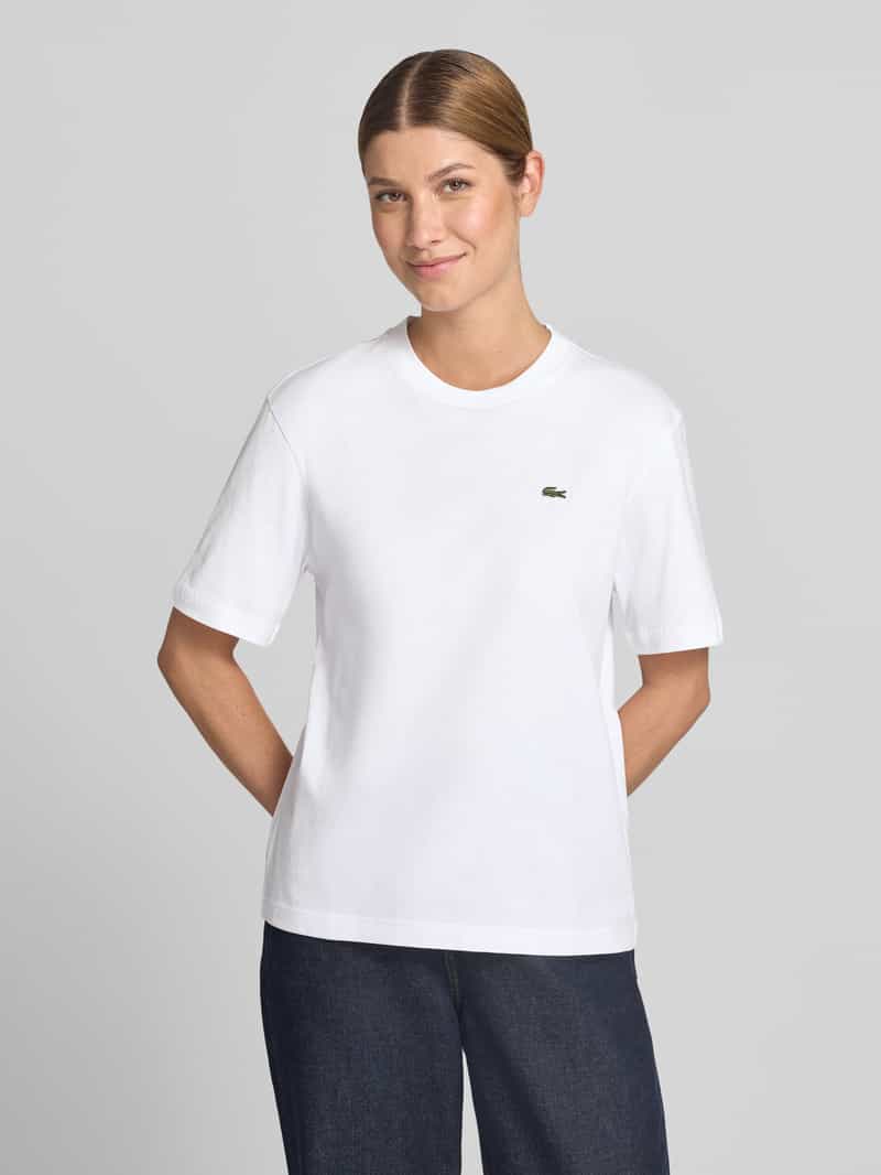 Lacoste relaxed fit T-shirt van puur katoen wit, foto 4