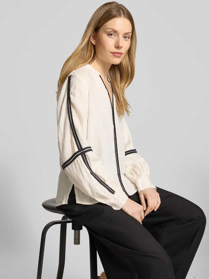 Emily Van den Bergh Blouse van linnen met tuniekkraag
