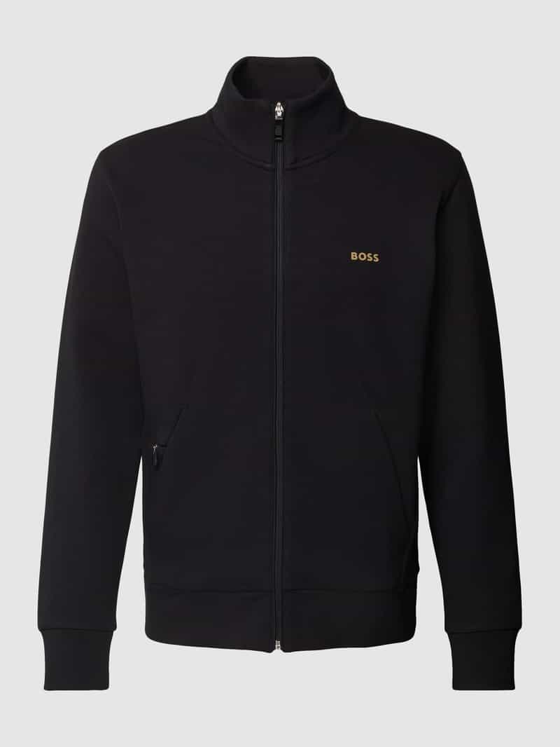 BOSS Green Sweatjack met opstaande kraag model 'Skaz'