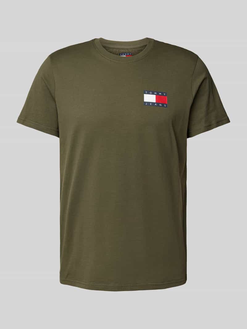 Tommy Jeans Slim fit T-shirt met labelprint model 'ESSENTIAL'