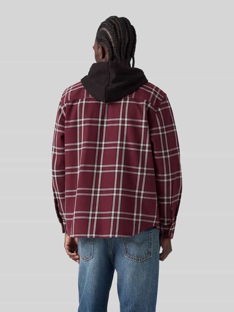 Levi's Regular fit vrijetijdsoverhemd van puur katoen met capuchon