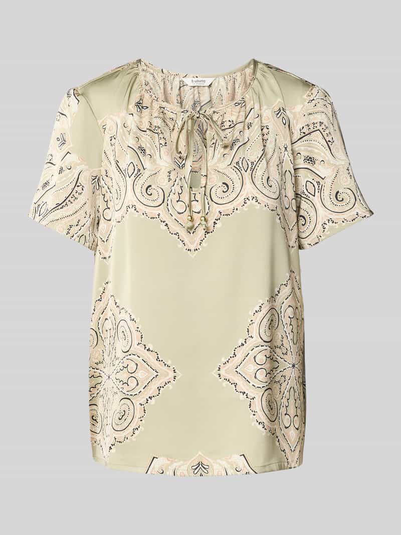 Regular fit blouseshirt met druppelvormige hals