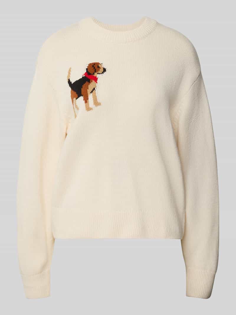 Jake*s Casual Oversized gebreide pullover met motiefprint