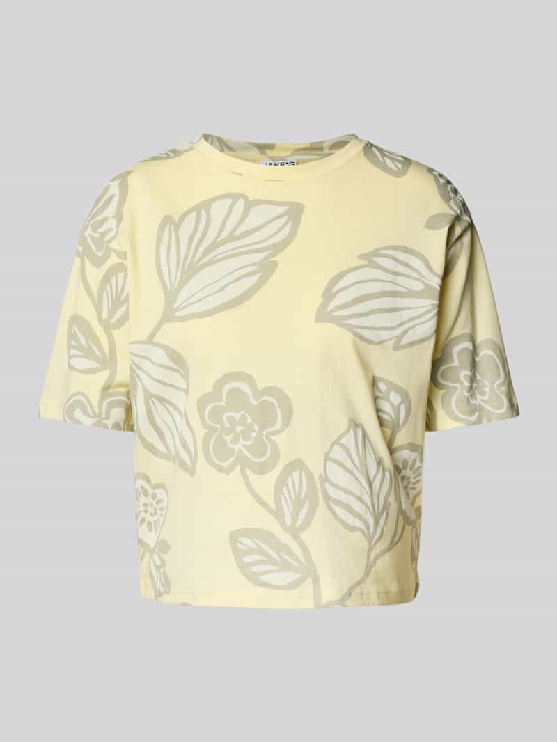 JAKE*S STUDIO WOMAN T-shirt met geribde ronde hals