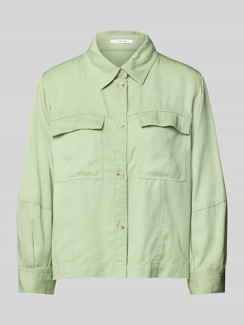 Opus Regular fit overhemdblouse met paspelzakken op de borst model 'Fadelia'
