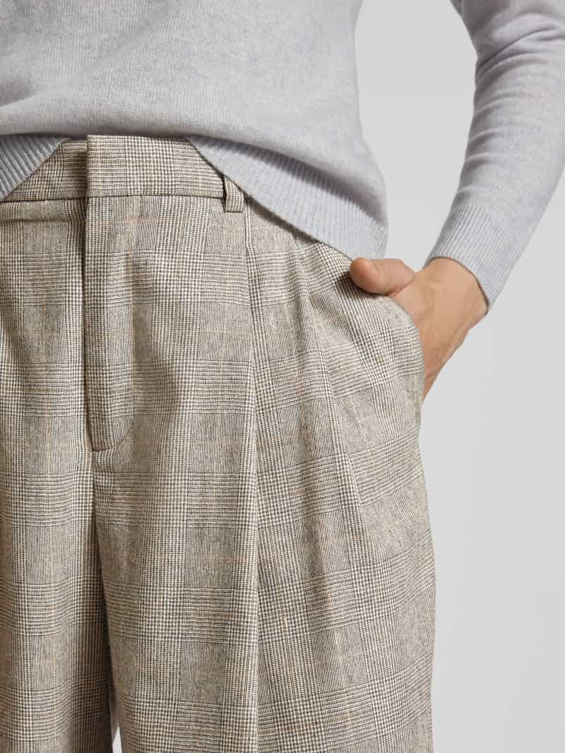 drykorn Flared stoffen broek met glencheck-motief