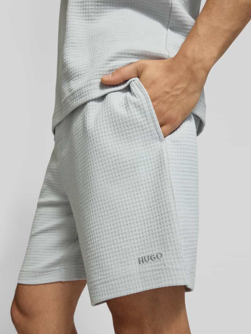 HUGO Regular fit sweatshorts met structuurmotief model 'Austin'