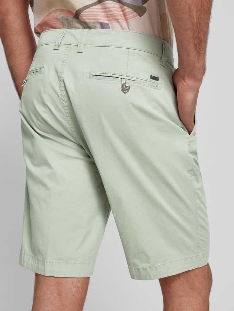 Bugatti Regular fit korte chino met ceintuurlussen model 'Flat'