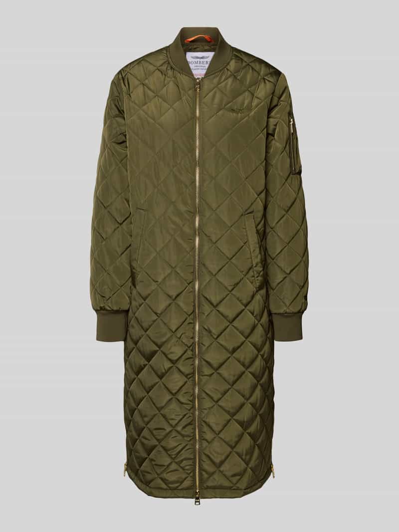 Original Bombers Lange jas met doorgestikte naden