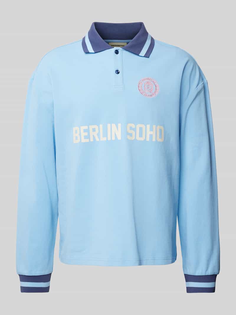 PROHIBITED Regular fit poloshirt met labelprint
