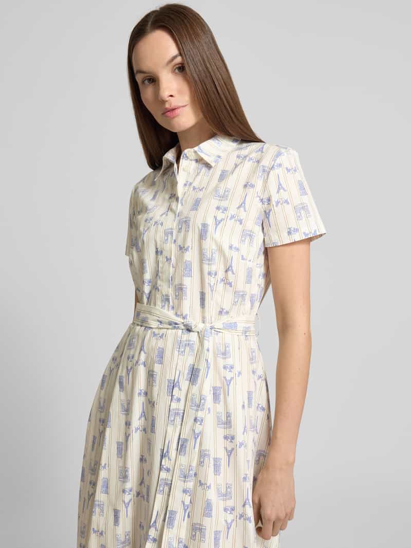 Christian Berg Woman Selection Knielange jurk met strikceintuur