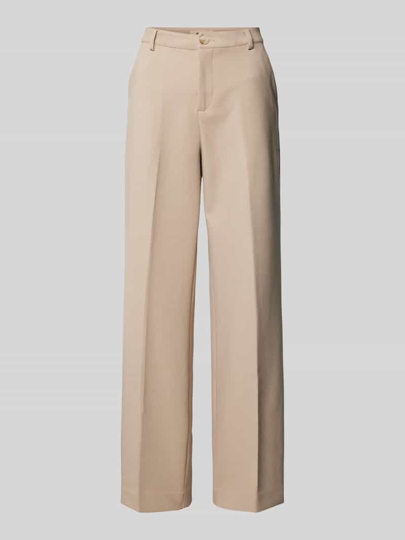 MOS MOSH Flared stoffen broek met persplooien model 'Bea Vienna'