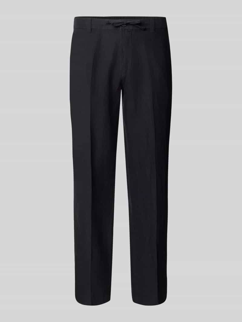 Selected Homme Regular fit linnen broek met persplooien model 'LEROY'