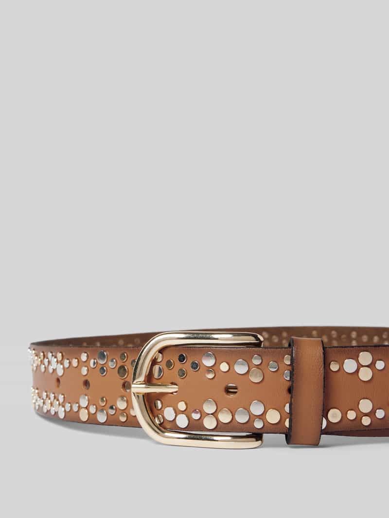 Vanzetti Riem van leer met studs en doornsluiting