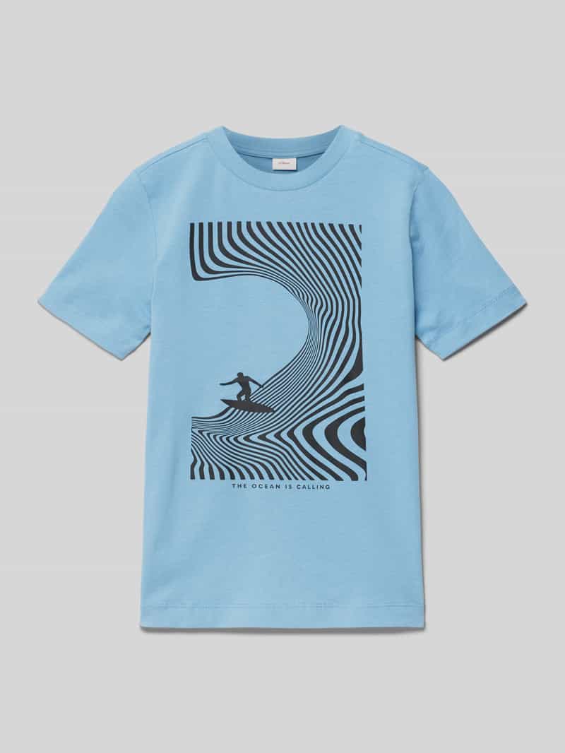 s.Oliver RED LABEL T-shirt met motief- en statementprint