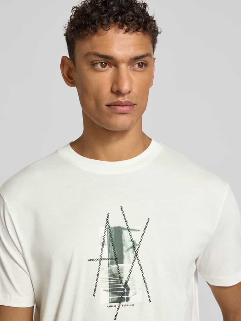 Armani Exchange T-shirt met label- en motiefprint