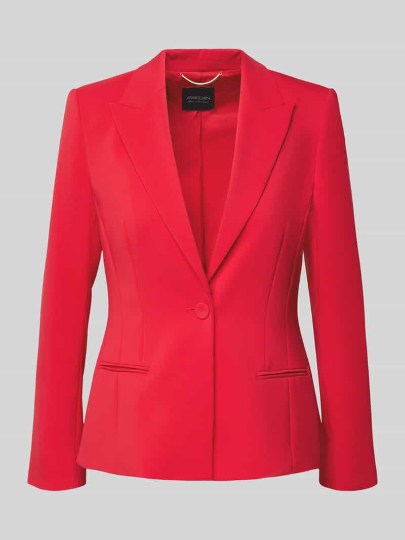 Marc Cain Slim fit blazer met reverskraag en paspelzakken