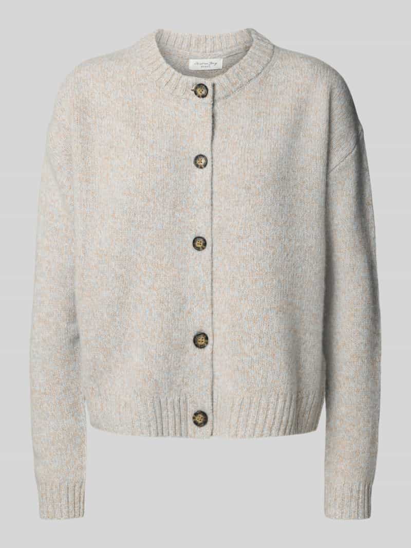 Christian Berg Woman Cardigan met extra brede schouders en knoopsluiting