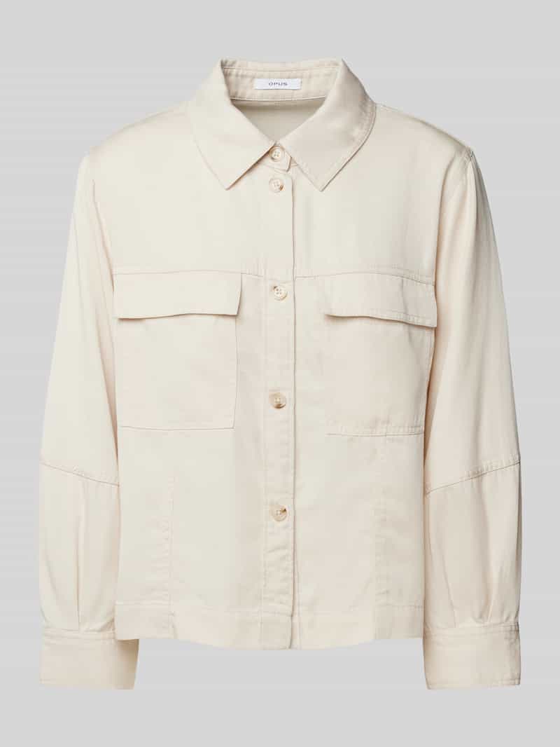 Opus Regular fit overhemdblouse met paspelzakken op de borst model 'Fadelia'