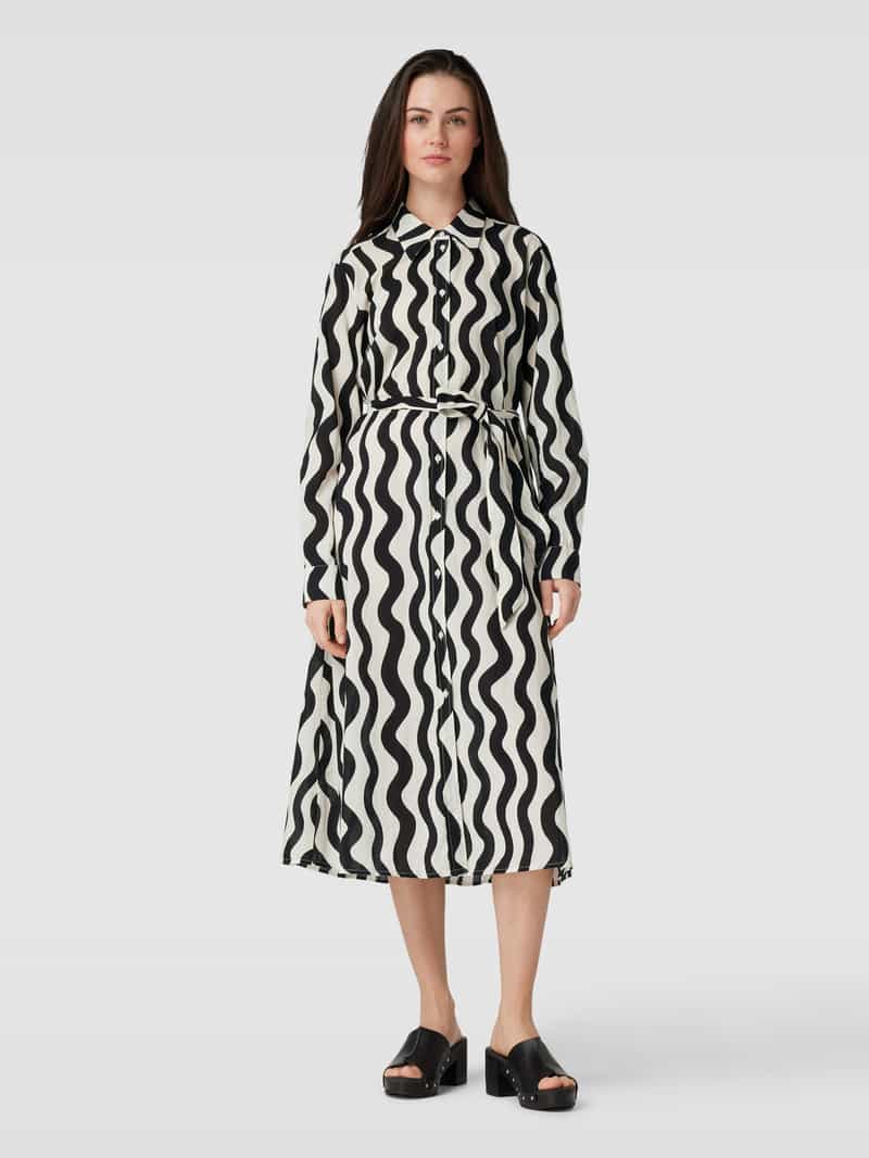 Midi-jurk met all-over motief WHITE LABEL