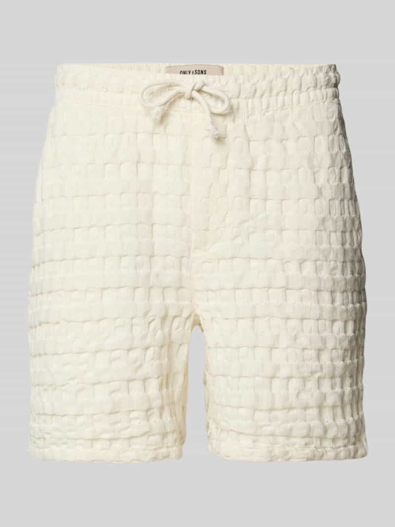 Only & Sons Regular fit sweatshorts met structuurmotief model 'TEL BRADDOCK'