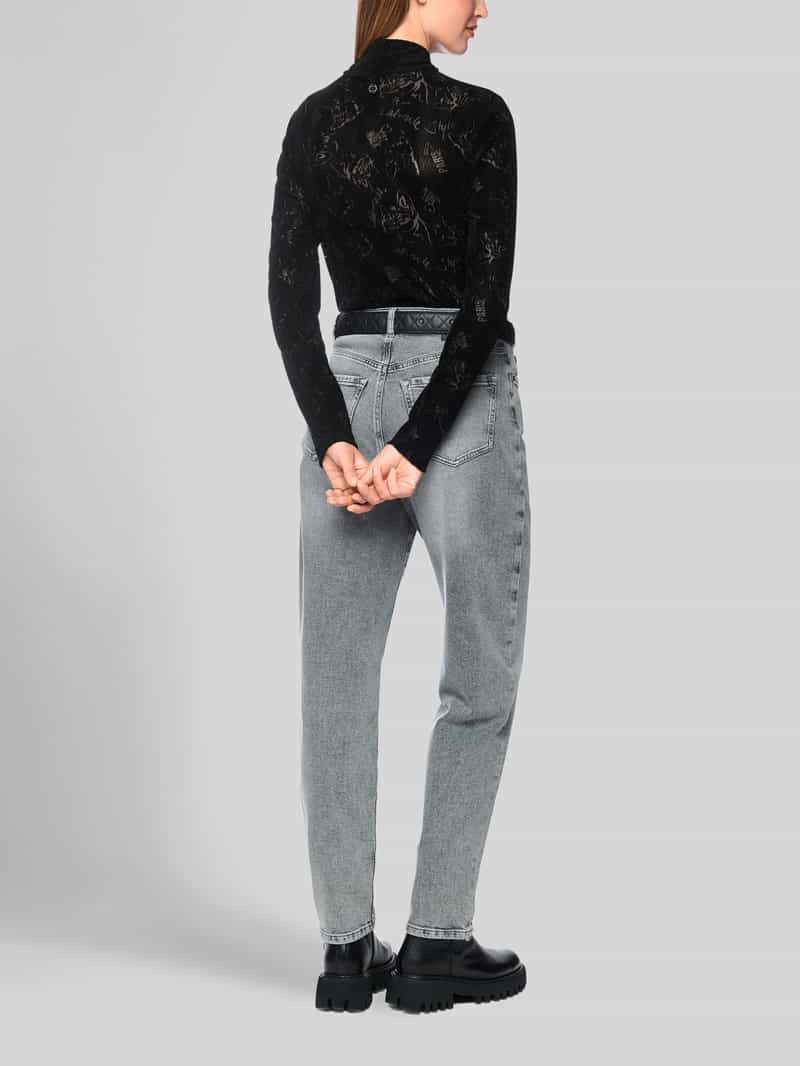 Marc Cain Shirt met lange mouwen met mock neck en all-over motief