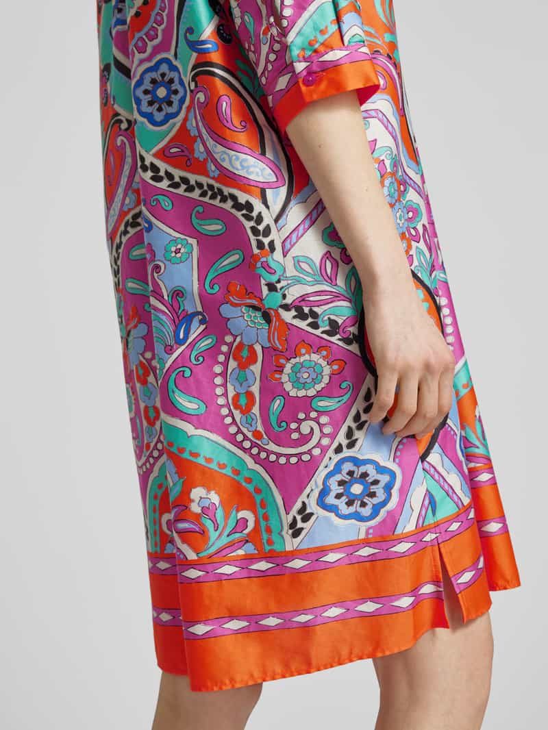 milano italy Knielange jurk met all-over print