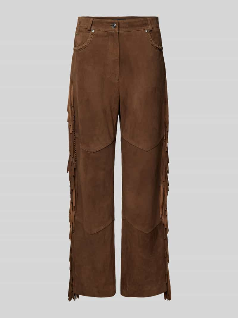 Weekend Max Mara Leren broek met franjes