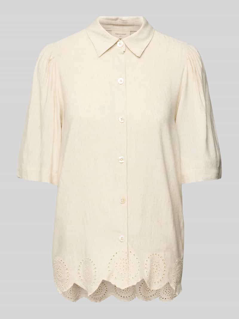 FREE QUENT Regular fit blouse met broderie anglaise model 'Linus'