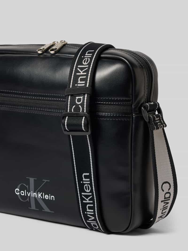 Calvin Klein Laptoptas met labelopschrift model 'BOLD LOGO WEBBING LAPTOP' zwart, foto 4